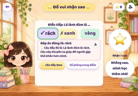 Trả lời sai thì nghe giải thích, không bị trừ sao
