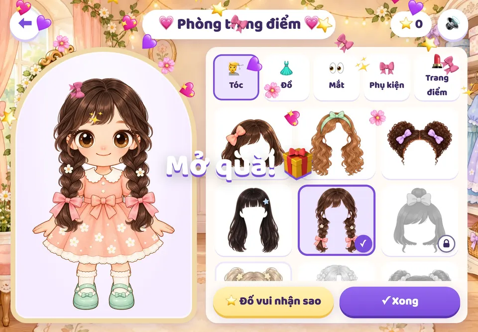 Chữ Mở quà cùng hộp quà bay trên phòng trang điểm, Lisa đã mặc món tóc tết vừa mở